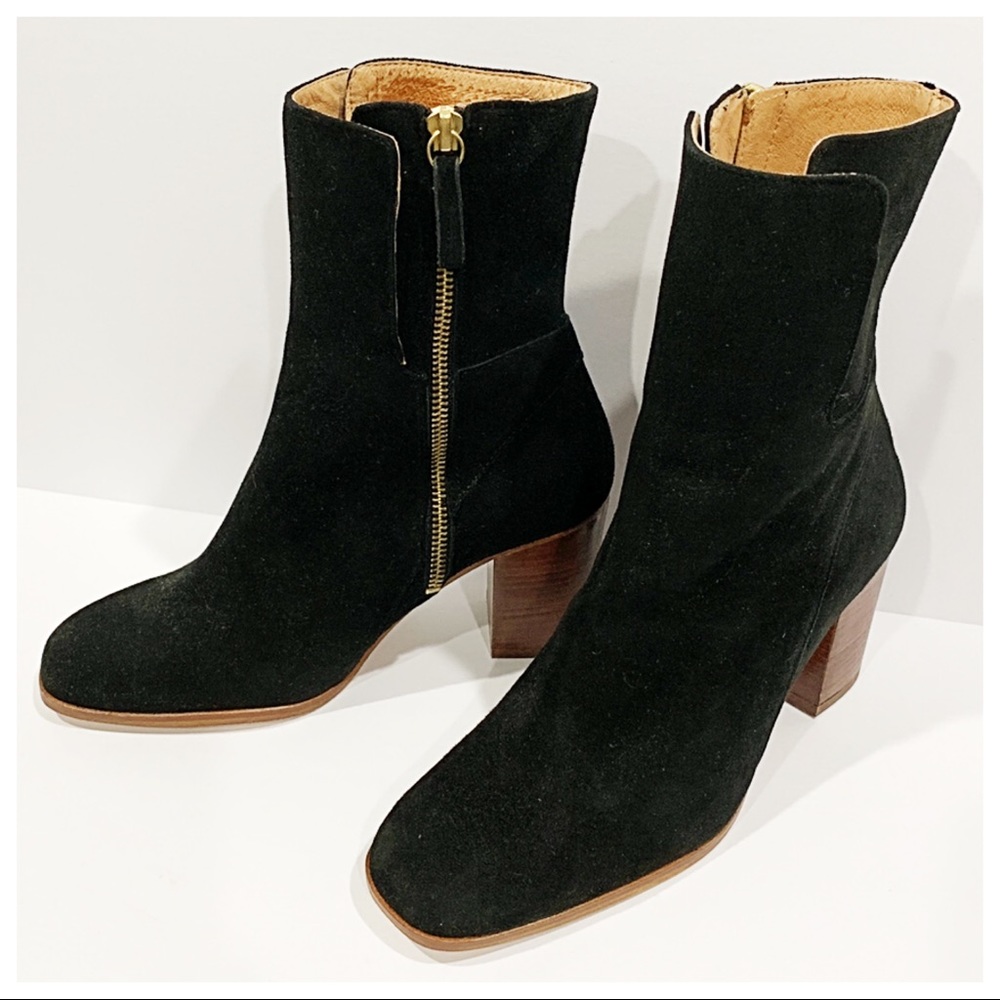 free people black suede ankle boots size 7